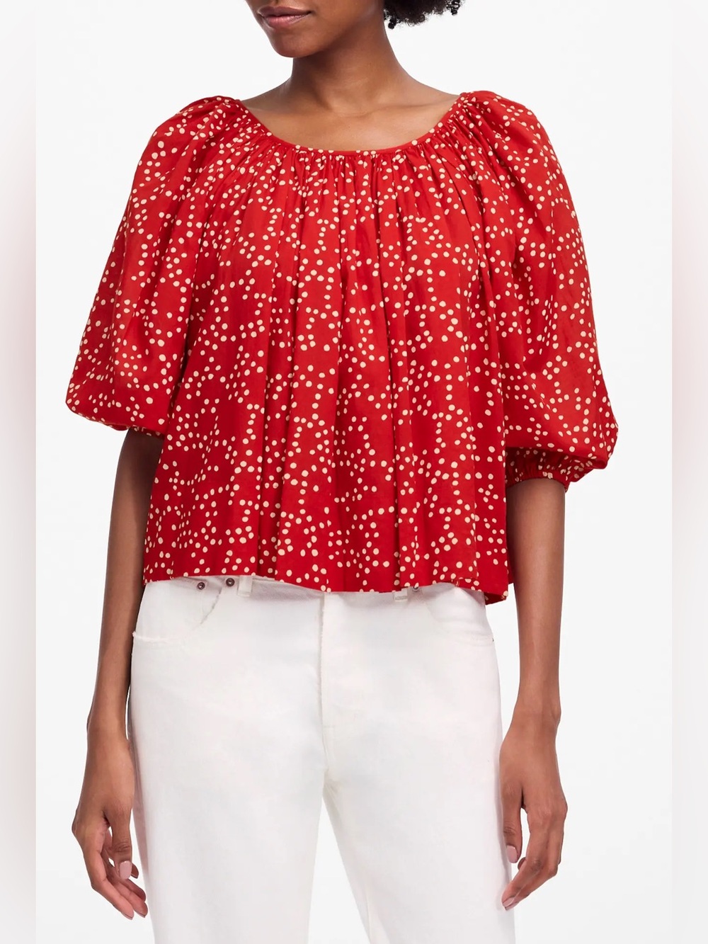 Madewell Shirred Puff Sleeve Top 4th Of July Independence Day